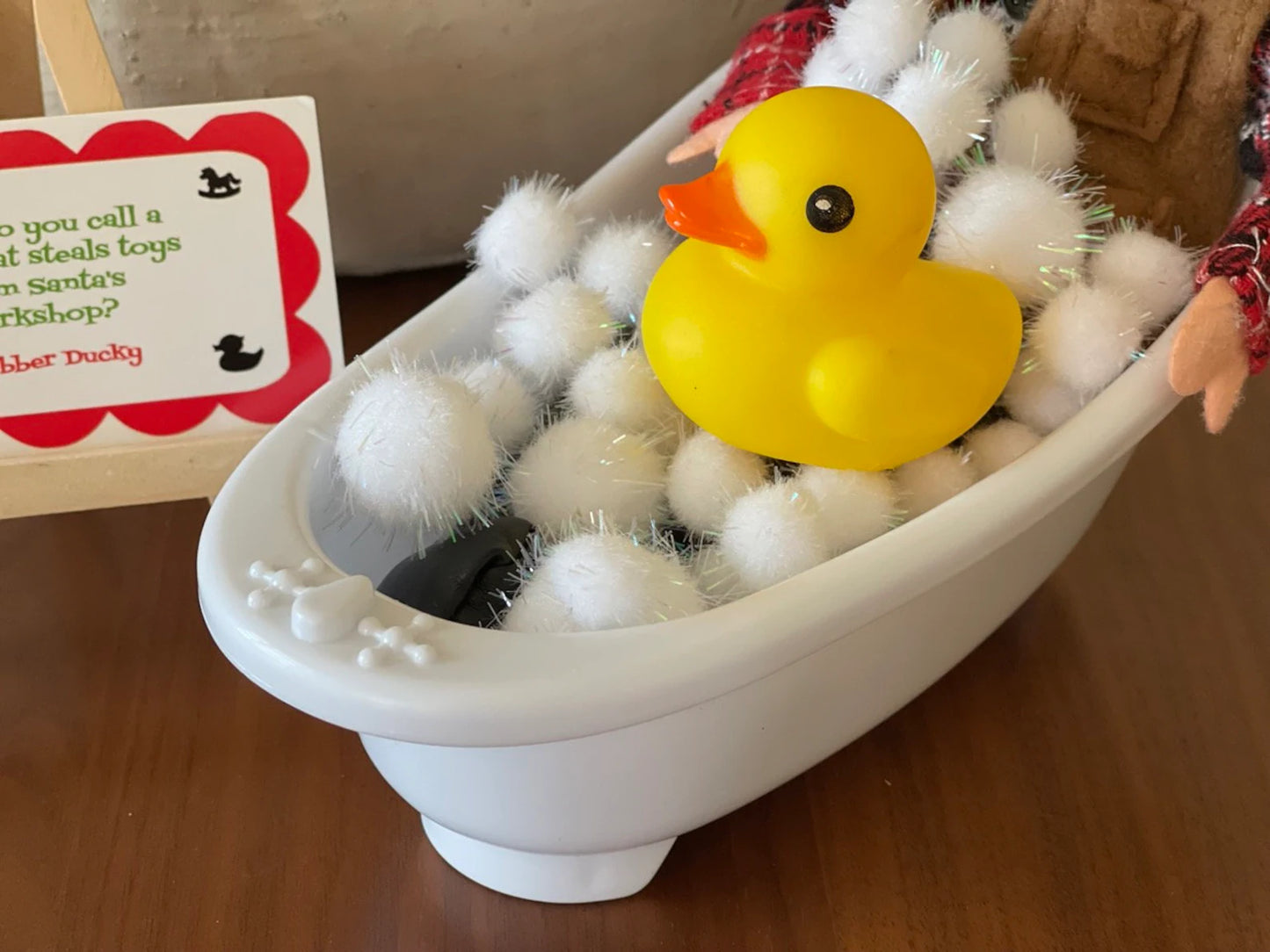 Elf Sized Bathtub, Rubber Duck and Elf Props